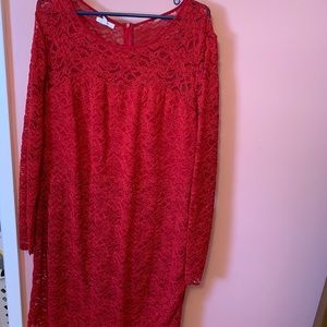 Red lace dress